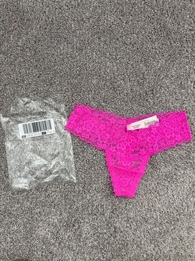 Victoria's Secret Fuchsia Lace Thong